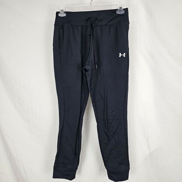 Under Armour Women's Size Medium Qualifier Fleece Jogger Black Sweat Pants - Picture 1 of 5